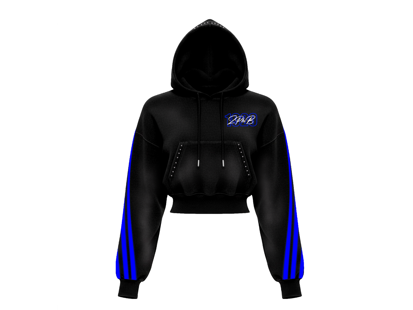 ZPhiB Crop Pullover Hoodie Black