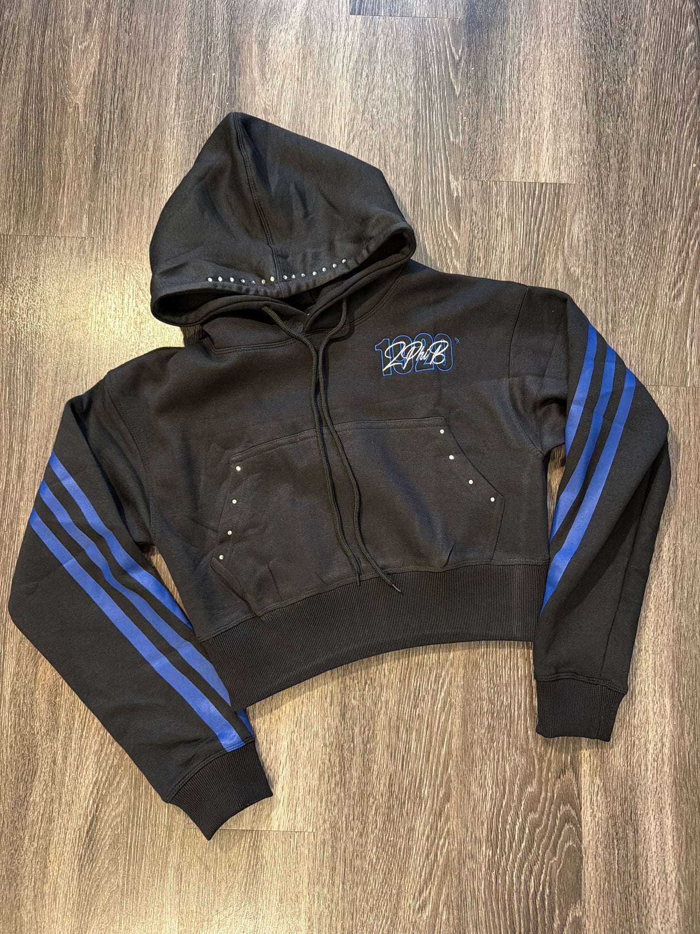 ZPhiB Crop Pullover Hoodie Black