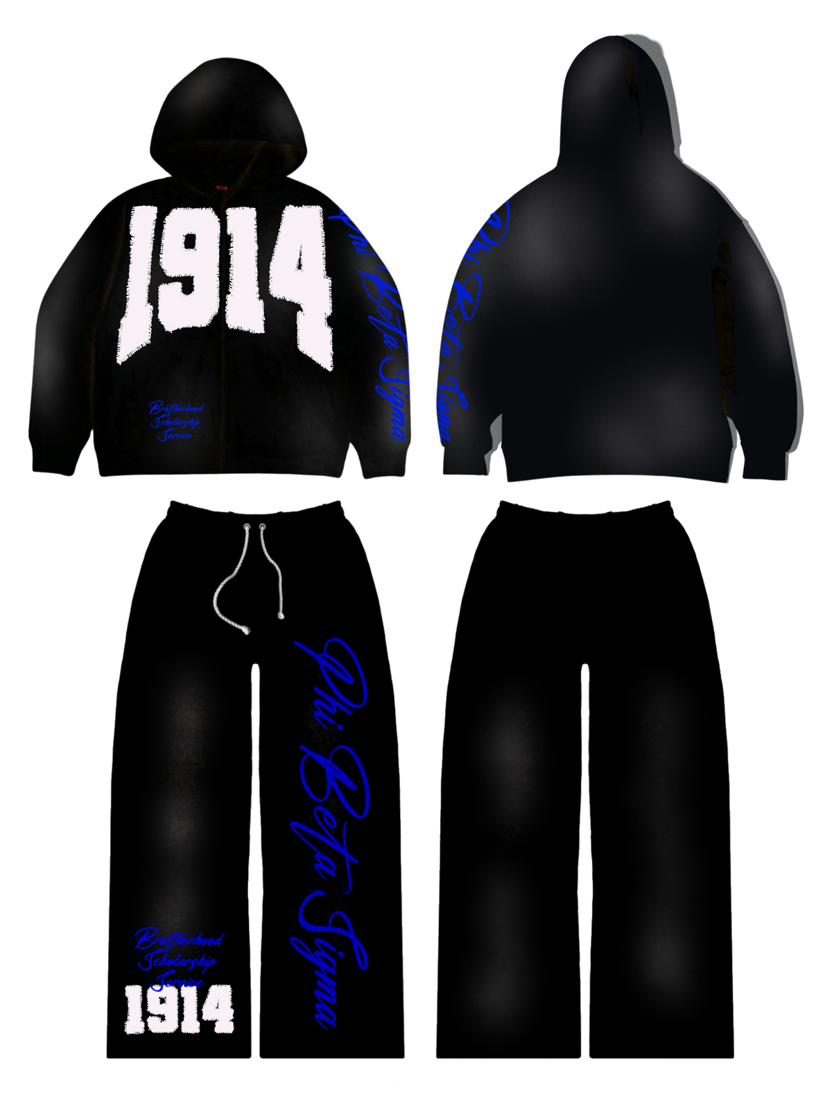 1914 Black Sweatsuit Bundle (no rhinestone)