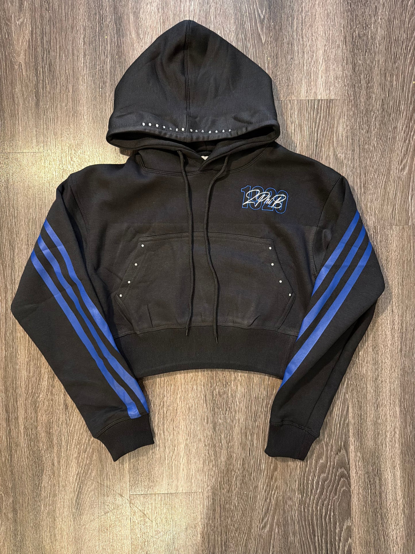 ZPhiB Crop Pullover Hoodie Black