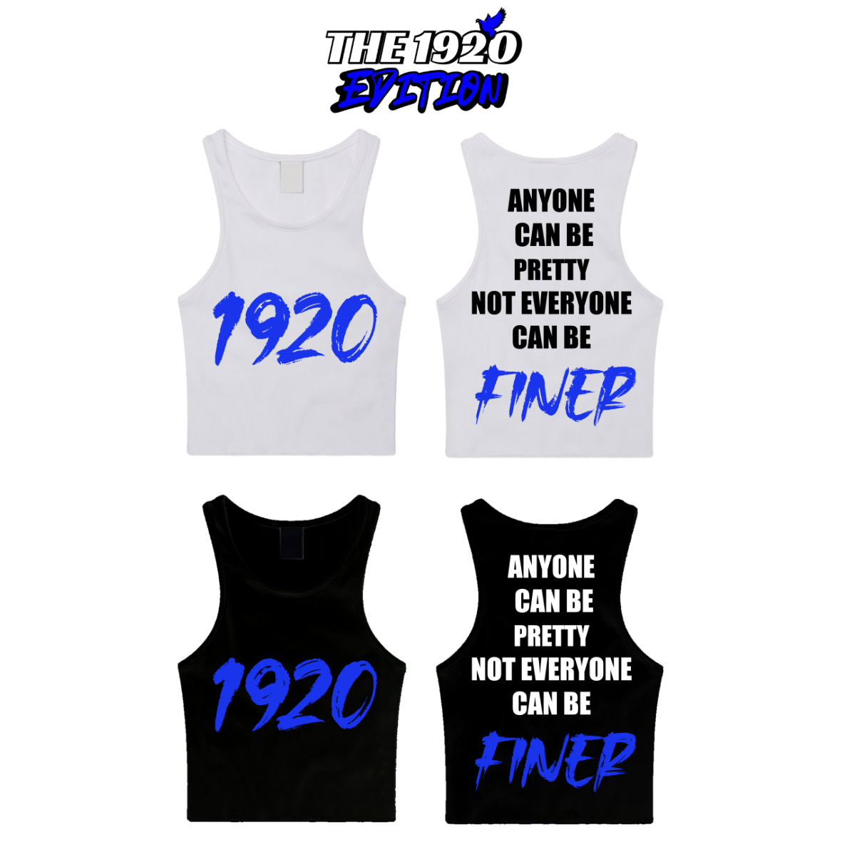 1920 FINER Tank Tee Black and White
