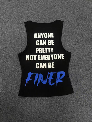 1920 FINER Tank Tee Black and White