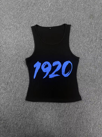 1920 FINER Tank Tee Black and White